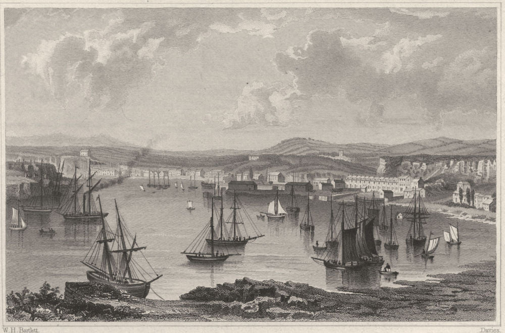 DEVON. Oreston and the Cat-water, near Plymouth 1829 old antique print picture
